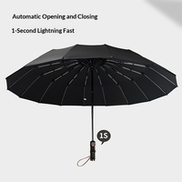 Parapluie automatique résistant aux intempéries à 16 baleines pour hommes |   OEM/ODM et Vente en Gros |   Résistant au vent et UPF50+