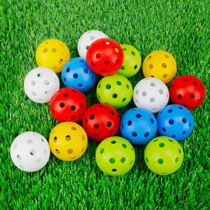 ลูกบอลพลาสติกสำหรับฝึกกอล์ฟแบบมีรูระบายอากาศลูกบอลกอล์ฟกลางแจ้งใช้สำหรับฝึกตีกอล์ฟโลโก้ได้ตามต้องการ