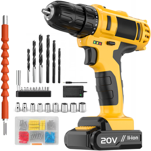 ชุดสว่านไร้สายขนาดเล็ก 20V พร้อมไขควงไร้กุญแจ เครื่องมือ DIY ปรับความเร็วได้ มอเตอร์แบบแปรงถ่าน ใช้พลังงานแบตเตอรี่ รุ่น CD-20AN-1 ของแท้จากสหรัฐอเมริกา - Product Image 1