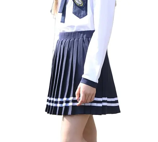 Wholesale England classic and japanese style young girls school skirts with navy khaki grey plaid colors