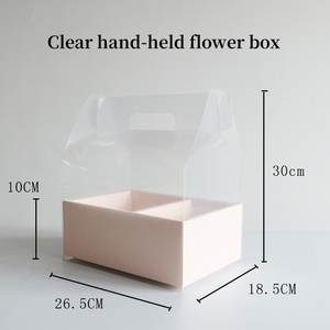 Роскошная прозрачная высокая коробка для цветочного торта с ручкой, пригодная для вторичной переработки ПВХ, свадебный день Святого Валентина, День матери, день рождения, подарочная коробка - Product Image 3