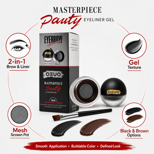 OEUO OEM 2 <span class=keywords><strong>en</strong></span> 1 <span class=keywords><strong>Gel</strong></span> Crème Eyeliner et Sourcils <span class=keywords><strong>en</strong></span> Maille 36H Imperméable Anti-Bavures Noir Marron avec Pinceau pour Sourcils - Product Image 3
