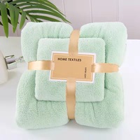 Ensemble de serviettes de bain en microfibre corail, super douces, séchage rapide, brodées, multicolores, pour la maison, cadeau de luxe pour femmes
