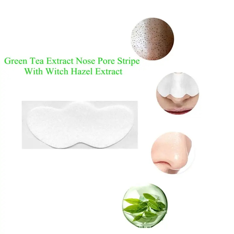 Hot Product New Selling Plantas Naturais Extrato De Chá Verde Nariz Poro Stripes Máscara Blackheads Remoção Com Extrato De Hamamélis