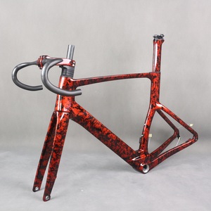Red Water Ripple <b>Paint</b> Carbon Fiber Disc Road Bike <b>Frame</b> TT-X38 Stem+handlebar Tire 700X32C - Product Image 2