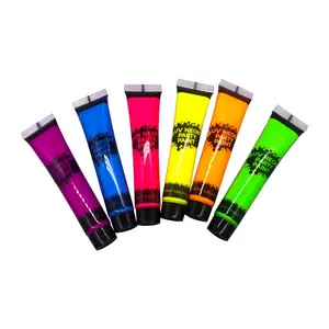 UV Glow Neon Gesichts-und Körperfarbe Set mit 8 Röhrchen-fluor zierend-Hellstes Leuchten unter UV