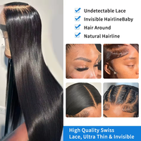 Peluca sin pegamento de cabello liso vietnamita SDD, peluca de encaje HD al por mayor, peluca de cabello humano vietnamita súper doblemente estirado con encaje frontal