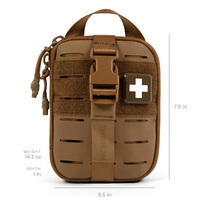 Trousse de premiers soins d'urgence portable IFAK, sac médical Molle pour le camping, la randonnée, le trekking tactique - Équipement de sécurité et de survie