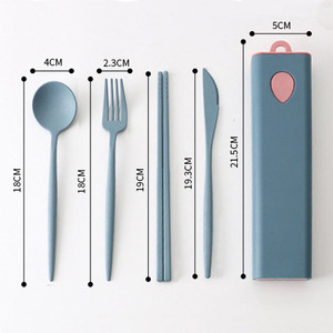 Nouvel Arrivage 2026 – Ensemble de Couverts Écologiques Portables en Fibre de Paille de Blé (Couteau, Cuillère, Fourchette, Baguettes) de Haute Qualité pour la Maison et les Voyages - Product Image 2