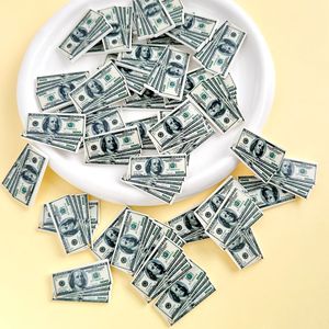 Mini dijes de resina de espalda plana con diseño de billete de dólar, cabujón, accesorios DIY, colgante de espalda plana para decoración de pinzas de pelo, dijes de resina con forma de dinero - Product Image 3