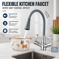 Robinet d'eau en plastique chromé 2026 avec logo personnalisable, tuyau flexible en PVC, pulvérisation double mode – Vente en gros directe fabricant