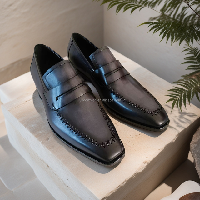 Italy Luxury Formal Mens Blake Business Shoe Calf Genuine Leather Hand Welted Oxford Man Shoes Goodyear Loafers