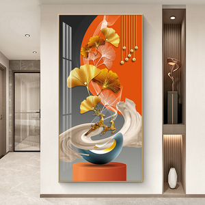 <span class=keywords><strong>Art</strong></span> mural créatif géométrique à impression <span class=keywords><strong>numérique</strong></span> à l'huile avec cadre en métal doré/noir sur toile pour la décoration intérieure - Product Image 1
