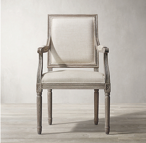 Chaise de salle à manger vintage en bois massif de style français pour la salle à manger à domicile - Product Image 5