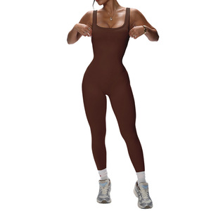 292 <span class=keywords><strong>Tuta</strong></span> Intera Europea Americana Sexy Traspirante a Collo Alto Senza Maniche, Vestibilità Regolare, per Fitness e Yoga, da <span class=keywords><strong>Donna</strong></span>, ad Alta Elasticità - Product Image 4