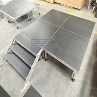 ESI Plateforme de Scène Modulaire Carrée en Alliage d'Aluminium Portable pour Événements, Sol de Danse pour Expositions, Mariages, DJ, Concerts, Location