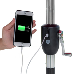 Outdoor <strong>Garden</strong> Solar LED <strong>Tilt</strong> Sun Umbrella With USB Charge Patio Aluminium <strong>Parasol</strong> for Sale - Product Image 2