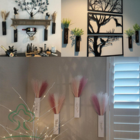 Dekorasi Dinding Gaya Farmhouse & Boho untuk Pintu Masuk, Set Vas Dinding Kayu Isi 4, Lorong, Kamar Mandi, Ruang Tamu, Ruang Makan