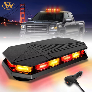Barre lumineuse de secours sur le toit 406D, 102 <span class=keywords><strong>LED</strong></span> ambre/rouge, mini balise, 12-24V, base magnétique <span class=keywords><strong>pour</strong></span> camions, travaux de construction - Product Image 1