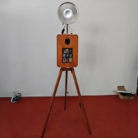 Photomaton vintage double face pour iPad en bois de noyer massif, portable pour appareils photo et reflex