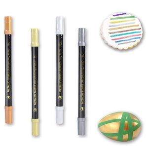 Pennarelli Metallici Commestibili ZJSJSP, Penne Colorate Scintillanti per Decorazione di Biscotti/Torte/Fondente/Pasticceria/Drawing - Product Image 4