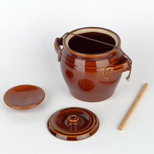 <span class=keywords><strong>Pot</strong></span> en céramique personnalisé de 5 L de style européen pour la fermentation de cornichons, kimchi, tomates, ail – Vente en gros - Product Image 2