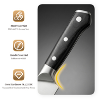 Juego de Cuchillos de Cocina Profesionales de 6 Piezas, Acero Alemán X50CrMoV15, Cuchillos de Acero Inoxidable con Mangos Ergonómicos de Pakkawood para OEM