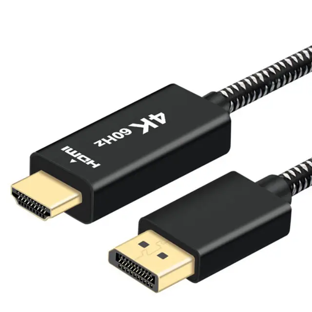 Porta de exibição para adaptador hdmi, de alta qualidade, dp macho para hdmi, conversor macho, preto, dp para cabo hdmi