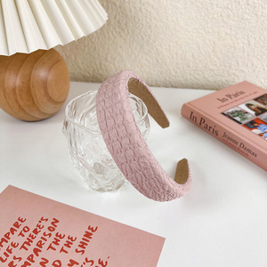 Bandeau uni large rose pâle pêche abricot fard à joues pour les fêtes de première <span class=keywords><strong>communion</strong></span> de baptême de mariage - Product Image 6