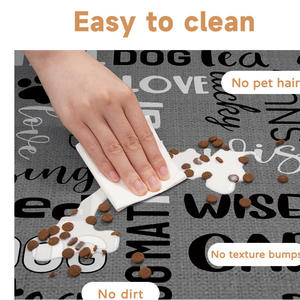 Alfombra Rectangular de Cuero para Mascotas, para Comer y Dormir, 35x50 45x60 50x70, con Patrón de Alfabeto, Lavable a Mano - Product Image 3