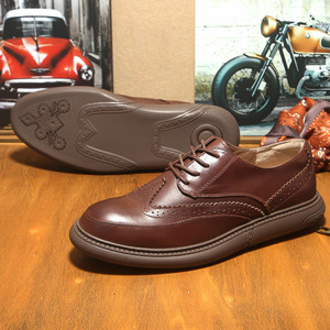 Nouvelles Chaussures Derby en Cuir Véritable Tendance Style Automne Confortables Durables à Lacets Respirantes Imperméables Légères pour le Bureau - Product Image 2