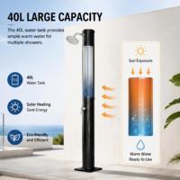 Douche solaire pour piscine à deux sections de 40 L, douche extérieure pour jardin et plage avec eau chaude