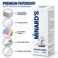 Boîte en papier pharmaceutique avec logo personnalisé, emballage de médicaments pour soulager la douleur, fabricant de cartons pliants, vente en gros aux États-Unis et au Canada