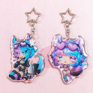 KUIEN Porte-clés personnalisé avec impression de dessin animé, en acrylique époxy brillant, tendance de la mode, cadeau promotionnel - Product Image 1