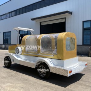 รถศพไฟฟ้ารูปทรงรถม้าแกะสลักสีทองสำหรับใช้ในพิธีศพ - Product Image 4