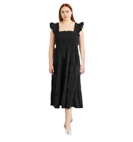 Vente chaude nouvelle épaule à volants sangle personnalisée femmes gilet robe français haute couture style jupe tendance