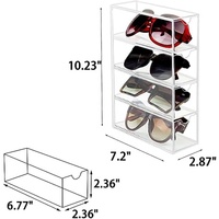 Organizador de Gafas de Sol de Acrílico, Estuche Transparente para Exhibir Gafas de Sol, Gafas, Relojes, Joyas y Accesorios Pequeños