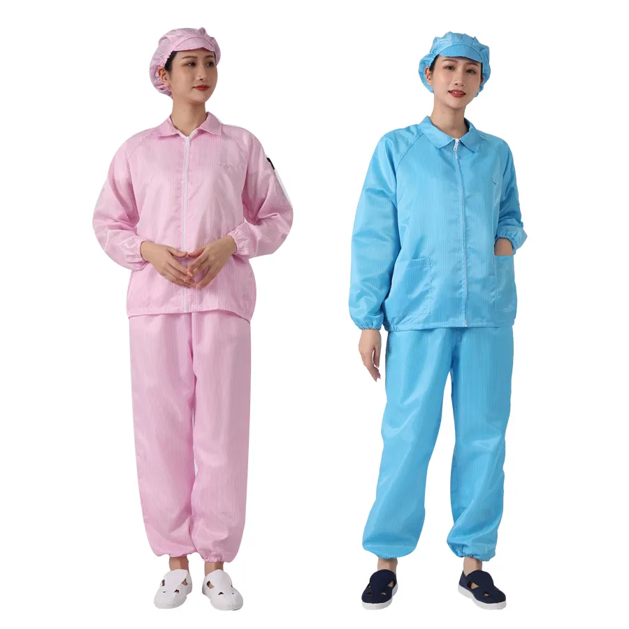 Suitable Cleanroom Protective ESD Smock For Electronic Workshop reusable coveralls cleanroom garments