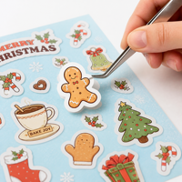 Individuelle Weihnachtsdekorationen Journal-Aufkleber Vinylbögen Wasserfeste Geschenkdekoration Kiss-Cut Scrapbook-Aufkleber für Kinder