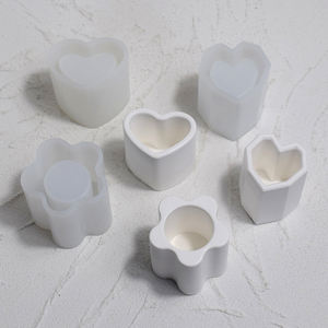 Résine Succulent <span class=keywords><strong>Pot</strong></span> Moule Hexagone Rond DIY Cented Bougeoir Moule Pots De Fleurs Moule En Silicone - Product Image 1