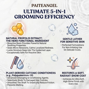 Shampooing démêlant et revitalisant 5-en-1 <span class=keywords><strong>pour</strong></span> chiens à la propolis, <span class=keywords><strong>pour</strong></span> peaux sensibles, 350 ml, vente en gros, OEM - Product Image 4