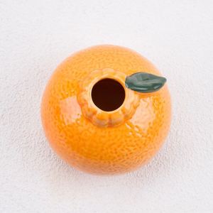 Vase en céramique design orange, vase orange, vase décoratif en céramique pour fruits, pour la culture hydroponique, la décoration de la maison, du bureau, de la bibliothèque - Product Image 4