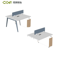Bureau de travail avec tiroir, table d'ordinateur 2 places, poste de travail moderne d'usine, bureau modulaire, poste de travail modulaire, mobilier de bureau