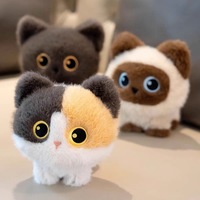 Uyeah OEM/ODM Porte-clés en peluche personnalisé en coton, jouet animal en peluche, mascotte chat, poupée, design personnalisé, peluches chat noir