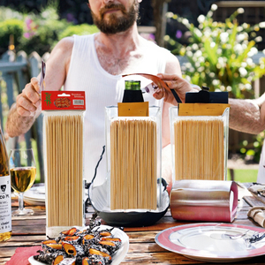 Brochettes jetables OEM personnalisées de marque <span class=keywords><strong>Lucky</strong></span> Bamboo, non revêtues, faciles à nettoyer, pour barbecue, fête, camping, fruits et aliments - Product Image 6