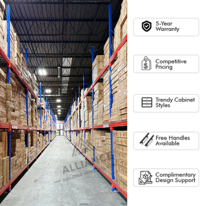 ตู้เก็บของครัวแบบมีลิ้นชักและบานประตู รุ่นอัลไลแอนซ์ ไวท์ เชคเกอร์ เบส แคบเบิ้ล บี09-บี21 ลึก 24 นิ้ว สไตล์อเมริกัน ดีไซน์ทันสมัย - Product Image 5