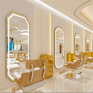 Espejo Grande de Lujo para Salón, Estación de Espejo y Decoración de Pared para Barbería, Peluquería, Maquillaje y Estilismo, Espejo de Pie para Salón con Luces LED - Product Image 1