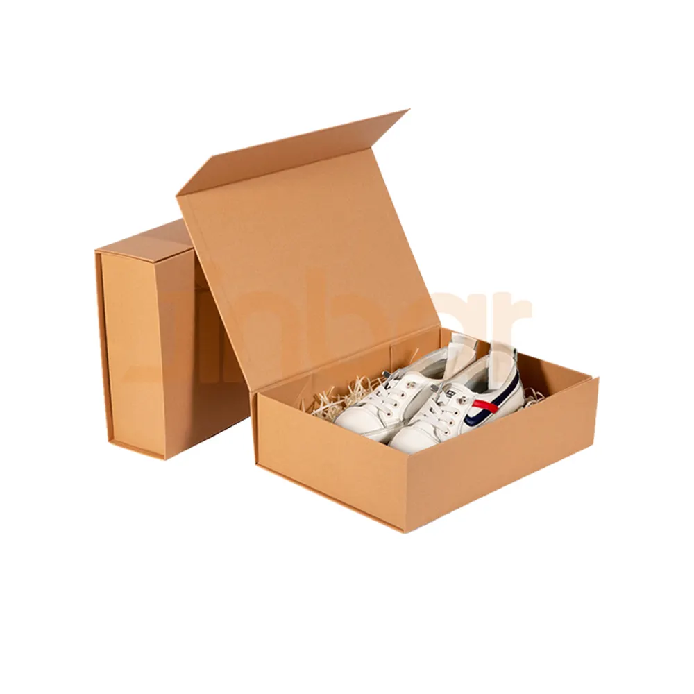 Pemasok kertas Kraft Lip Gloss kecil kotak kosmetik kemasan kemasan kotak penyimpanan sepatu lipat untuk pria besar
