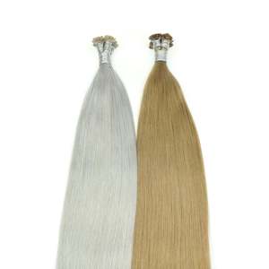 Pointe en F en kératine, cheveux 100% humains vierges, brillance de verre, résistants à la décoloration, faible MOQ, en stock, livraison rapide - Product Image 1
