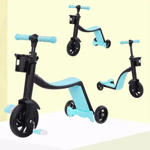 Novo e recém-projetado scooter miúdo com três em uma função rotativa bebê crianças scooters